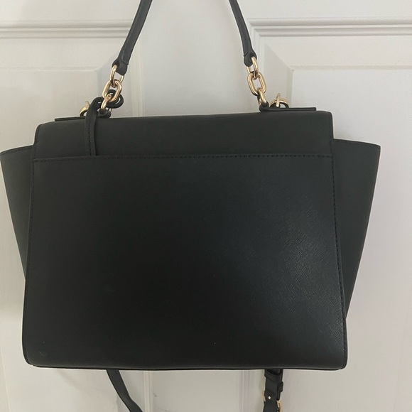 Michael Kors, Brandi Top Handle Satchel, Black Leather - Picture 2 of 3